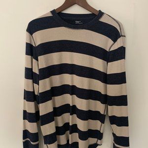 GAP Medium Textured Crewneck Striped Sweater